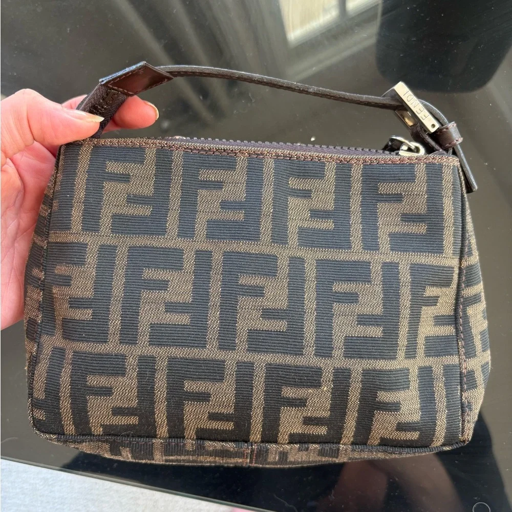 Fendi Brown and Black Zucca Mini Shoulder Bag - AUTHENTIC